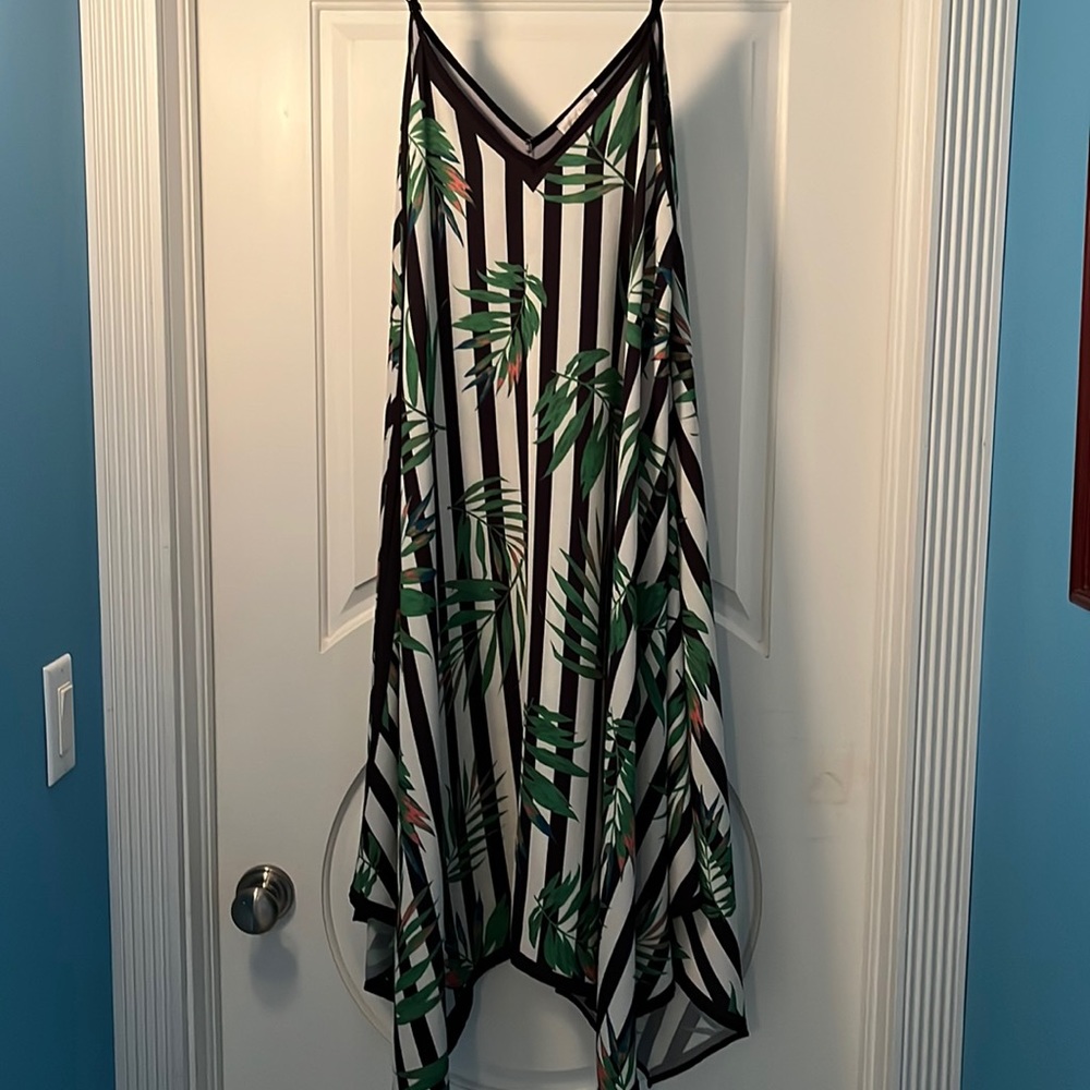 Tropical Sundress with Asymmetrical Hem by Jealous Tomato